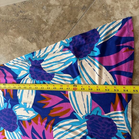 Soft Surroundings Serena Maxi Dress Large Jersey Knit Stretch Floral Pink Blue - Picture 11 of 11